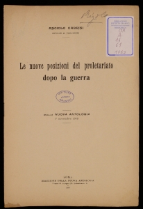 Le nuove posizioni del proletariato dopo la guerra