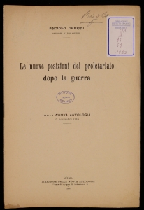 Le nuove posizioni del proletariato dopo la guerra